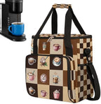 Coffee Pattern Coffee Maker Carrying Bag with Keurigs K-Mini or K-Mini Plus by CFERSAN