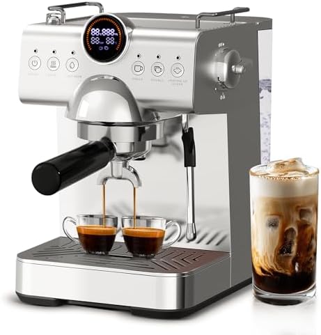 Espresso Machine with Milk Frother,20 Bar Semi-Automatic Expresso Coffee Machine for Home,50oz Removable Tank,Hot & Cold Brew,Single & Double Shot Latte Machine by Havato