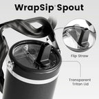 Fjbottle WrapSip 40 oz Insulated Tumbler with Flip Straw and Handle - Image 3