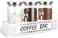 Glass Coffee Containers with Shelf 3x 47oz Coffee Station Organizer Glass Coffee Bean Storage with Spoon Coffee Canister Set Jars for Coffee Bean Ground Nuts by Unknown