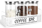 Glass Coffee Containers with Shelf 3x 47oz Coffee Station Organizer Glass Coffee Bean Storage with Spoon Coffee Canister Set Jars for Coffee Bean Ground Nuts by Unknown