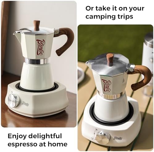 Bincoo Espresso Maker Stovetop, Moka Pot 6 Cups, Espresso Pot Classic Italian Coffee Maker,Single Safety Valve (White, 6 Cup) - Image 5