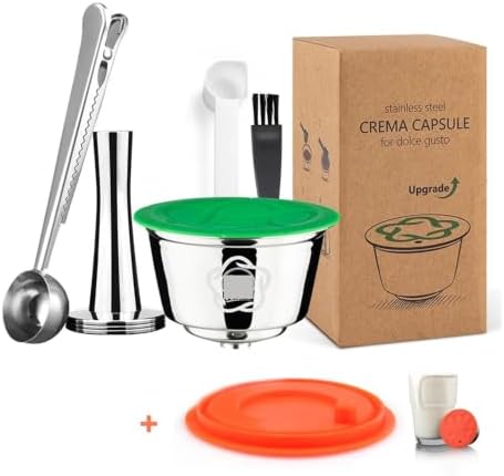 Upgraded Refillable Coffee Capsule Reusable Stainless Steel Filter Cup Cofee Machine Crema Maker(Orange) by Unknown
