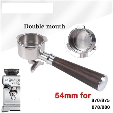 Coffee Bottomless Portafilter 54mm Double Spout Naked,Compatible For Breville, Compatible For Sage, 870 878 880 Espresso Machine Accessories Barista Tools(54mm Black DZ) - Image 4