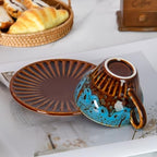 2 oz Espresso Cups Set of 2, Ceramic Cappuccino Cups with Saucers, Durable Porcelain Tea Set & Modern Coffee Cup Collection, Coffee Lover Gifts - Image 6