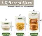 FERMALIFE - Food Storage Jar Containers, Borosilicate Glass Vacuum Seal Lids, Airtight Food Pantry Seal, Flour, Cereal, Pasta, Grains, Oats Canister | Size: 13.5oz, 27oz, 41oz (3pc set - BLACK) - Image 2