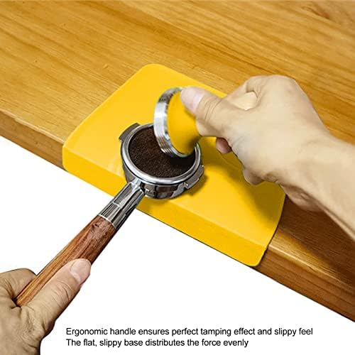 Coffee Powder Press Tool Set with Wooden Handle, Flat Base, Non Slip Silicone Tamper Mat with Slot, Blue, 51mm Hammer Diameter, for Home Office or Beverage Shop (58mm / 2.28in Tamper) - Image 3