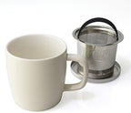 FORLIFE Dew Satin Finish Brew-In-Mug with Basket Infuser & Stainless Lid 11 oz. (Natural Cotton) - Image 5