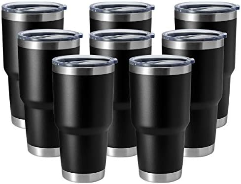 HASLE OUTFITTERS 30oz Stainless Steel Tumbler, Double Wall Vacuum Insulated Travel Mug Tumbler, Durable Insulated Coffee Mug, Gift Box Set (Black, 8) by HASLEOUTFITTERS
