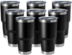 HASLE OUTFITTERS 30oz Stainless Steel Tumbler, Double Wall Vacuum Insulated Travel Mug Tumbler, Durable Insulated Coffee Mug, Gift Box Set (Black, 8) by HASLEOUTFITTERS