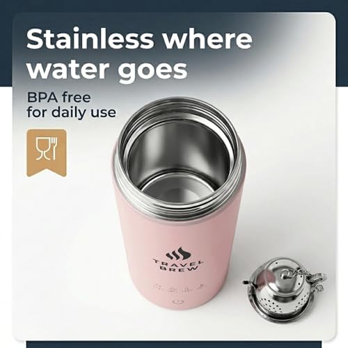 Travel Tea Kettle With Tea Infuser - 500ml with Auto Shut Off Protection - Image 5