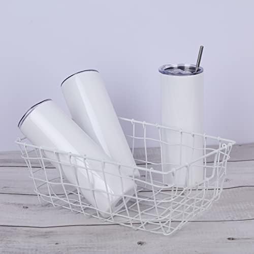 16 Pack 20 Oz Straight Skinny Tumblers,Individually Gift Boxed Stainless Steel Slim Skinny Tumbler Set Bulk, 20 Oz Insulated Slim Thin Travel Tumbler Cup for Diy, White - Image 3