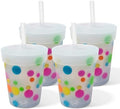 Silipint Kids Straw Tumblers 8oz: 4 pk - Polka Dots by Silipint