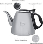Stainless Steel Teapot, Stove Top Teapot Tea Coffee Pot Kettle, Coffee Kettle, Hot Water Heater for Camping, Home, Kitchen(1.5L) - Image 3