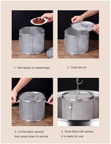 Stainless Steel Spice Infuser Basket，Tea Ball Infuser for Cooking，Integrated Hook Design Easy to Retrieve(18 x 17 cm/7.1 x 6.7 in) - Image 6