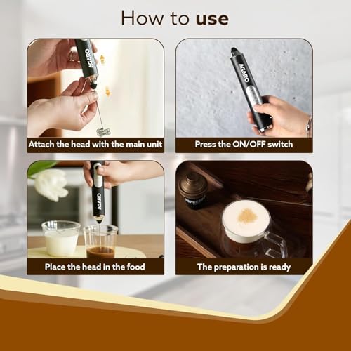 Agaroo. Electric Handheld Milk Frother & Whisk, Black - Image 2