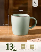 famiware Mercury Coffee Mugs 13 oz, Coffee Mugs Set of 4 with Handle - Image 4