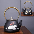 LJYT Teapot Teapots Cast Iron Handmade Teapot Loose Leaf Teapot Filter Heat Tea Kettle Single Home kettle Uncoated vintage cast iron kettle (Color : Big lotus) by Unknown