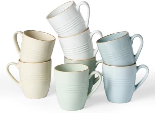 famiware Jupiter Coffee Mugs Set of 8, 13oz Coffee Mug Cups with Handle by Famiware