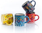 Ceramic Espresso Cups, 5 Oz Espresso Cups Set of 4, Handmade Espresso Cup, 2.75 Inch Espresso Mugs, Multicolor Demitasse Cups, Microwave & Dishwasher Safe Espresso Mugs, Coffe Mug (SULTAN'S GARDEN) by ELYESE
