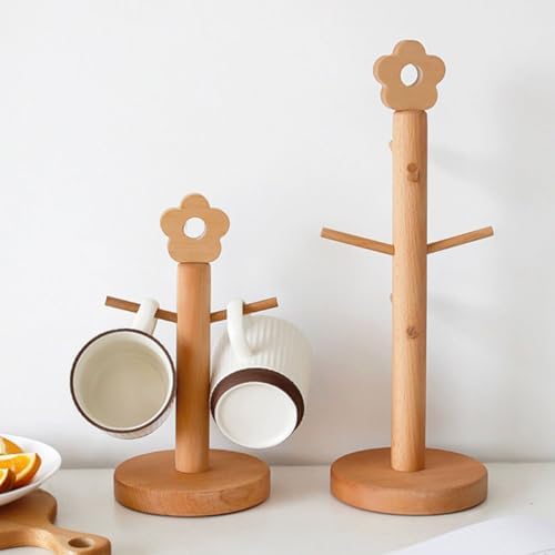 NOLITOY Beech Wooden Mug Rack for Home and Restaurants, Khaki - Image 4
