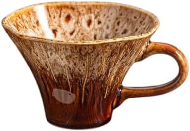 10oz Ceramic Dripper Mug Camping Reactive Glaze Scalloped Rim by Miasexauisitegiftsshowcase
