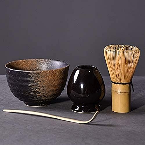 Matcha Bowl Japanese Matcha Tea Set4pcs/Set Traditional Matcha Giftset Bamboo Matcha Whisk Scoop Ceremic Matcha Bowl Whisk Holder Tea Sets Traditional Tea Bowls Set (Style D) by Unknown