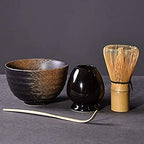 Matcha Bowl Japanese Matcha Tea Set4pcs/Set Traditional Matcha Giftset Bamboo Matcha Whisk Scoop Ceremic Matcha Bowl Whisk Holder Tea Sets Traditional Tea Bowls Set (Style D) by Unknown
