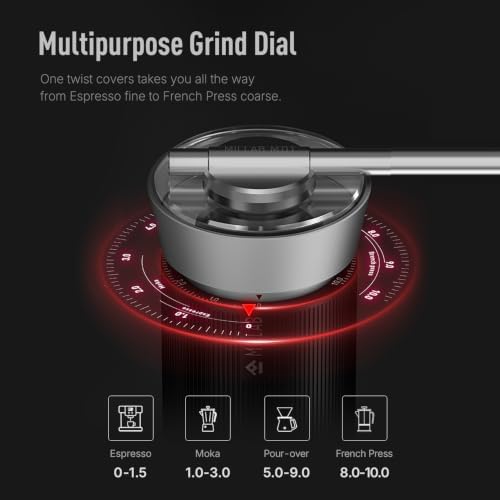 TIMEMORE M01 Manual Coffee Grinder with External Adjustment and Stainless Steel Patented Burr, Hand Coffee Grinder High Presicion Premium Expresso Coffee Grinder, Silver - Image 5