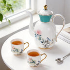 KAMMAK Tea Set for Adults, Bone China, Teapot and Cups Set of 6 - Image 3