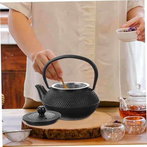 Cast Iron Teapot 0.3l Black for Xmas Natural Brewing Experience - Image 5