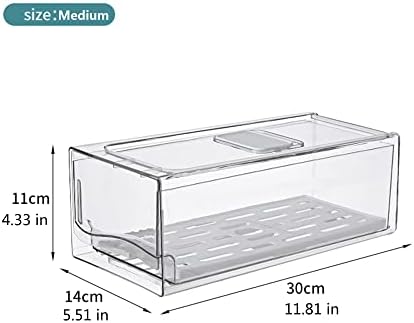 Diskary Fridge Organizer, Stackable Refrigerator Organizer Bins, Reusable Food Storage Containers, Fridge Drawer Organizer in Home Kitchen, Barbecue Shop, Restaurant, BPA-Free (2 Drawers, Medium) - Image 2