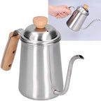 Drip Coffee Kettle, 650ml Stainless Steel Long Gooseneck Spout Coffee Pot Pour Over Tea Pot with Wooden Handle for Camping Home Kitchen - Image 3
