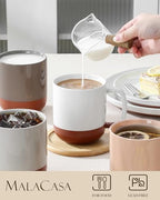 MALACASA Ceramic 16oz Coffee Mugs Set of 4, Multicolor - Image 3