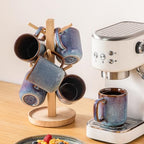 vancasso Coffee Mugs Set of 6, 12 Oz Ceramic Coffee Cups with Handle, Ceramic Unique Glaze Coffee Cup for Cappuccino, Latte, Tea, Cocoa, Dishwasher & Microwave Safe Gift Sets, Blue, Series ONION - Image 6