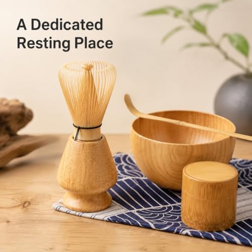 Bamboo Matcha Tea Set with Whisk, Scoop, Holder and Bowl for Tea Ritual - Image 2
