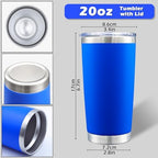 20oz Tumbler with Lid Stainless Steel Tumblers Insulated Mug Dark Blue 6P - Image 5