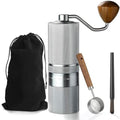 Manual Coffee Grinder with Stainless Steel Burr, Hand Coffee Grinder External Adjustable Grind Setting for Espresso, French Press (Silver) by Dricharft