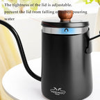 MERMOO YILAN Coffee Kettle Pour Over Coffee Maker 600ml Tea Pot Gooseneck Kettle Stovetop Stainless Kettle with Anti-scald Handle(silver) - Image 6