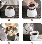 Coffee Pot,10 oz Moka Pot Italian Coffee Maker,Stovetop Espresso Maker 6 Espresso Cup,Camping Espresso Maker Manual Cuban Coffee Percolator for Cappuccino or Latte (Beige) - Image 5