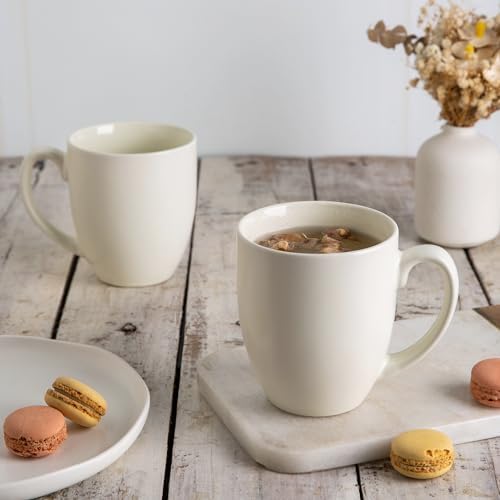 AmorArc 16 oz Coffee Mugs Set of 6, Large Ceramic Coffee Cups-Light Beige - Image 6