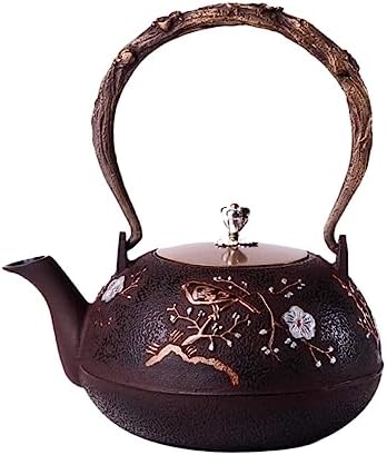 KYUSAR Japanese Cast Iron Teapot Chinese Teapot 40.5oz/1.2L Tea Pots Cast Iron Tea Pot No Coating Japanese Teapots Handmade Japan Kettle Pot Home Or Kitchen Tetsubin Tea Pot by Unknown