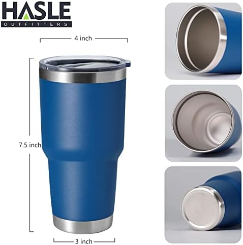 HASLE OUTFITTERS 30oz Stainless Steel Tumbler, Double Wall Vacuum Insulated Travel Mug Tumbler, Durable Insulated Coffee Mug, Gift Box Set (Dark Blue, 4) - Image 2
