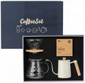 Baoblaze Coffee Equipment Pour Over Coffee Maker Set Dripper Carafe Kettle Manual Brew Kit With Glass And Stainless Steel, White, 4-Piece Coffee Gift Box Bamboo Wood Filter Cup by Unknown