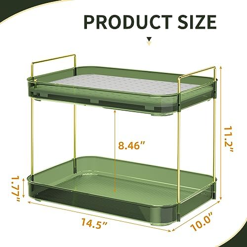 Seoneiro Whiskey Tray, Glass Cup Rack, Mug Holder, Coffee Cup Organizer, Bathroom Countertop Organizer with Drain Board Wine Glass Decorative, Food Tray, Kitchen Spice Rack - Image 4