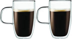 Godinger Handled Mug Double Wall Glass Coffee Cups Insulated for Drinking Espresso Latte Mocha Tea – 15 oz – Set of Two - Image 2