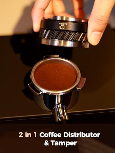 MEION 53.3mm Espresso Accessories Kit for Breville Espresso Machine 54mm Portafilter, Includes Coffee Distributor & Tamper, Espresso Stirrer, Dosing Funnel and Thin 0.8mm Puck Screen (Black, 53.3mm) - Image 4