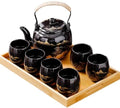 Japanese Tea Sets for Adults, Chinese Tea Set Gongfu Tea Set Japanese Teapot Set Tea Pot Set (Landscape Black) by REOWONU