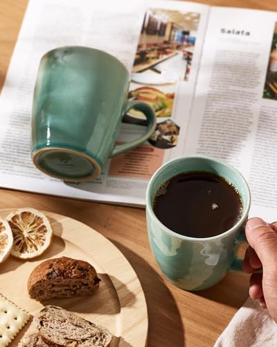 famiware Aurora Coffee Mugs, 14oz Mug Set of 4, Stoneware Cup with Handle - Image 3