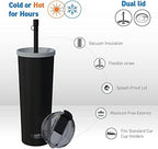 asobu Ocean Stainless Steel Tumbler with Flexible Straw Lid | Insulated Water Bottle for Ice Coffee, Cold Brew | Flip Open Lid for Hot Tea and Coffee | Reusable Travel Cup 27 Ounce (Mint) - Image 2